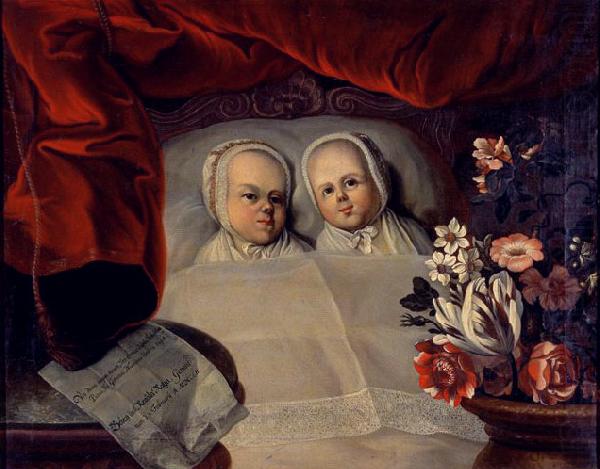 unknow artist Kinderbildnis zum Andenken an dieZwillinge Georg und Regula Rahn china oil painting image